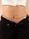 Buy SHEIN 3pcs Random Rhinestone Decor Waist Chain in Pakistan