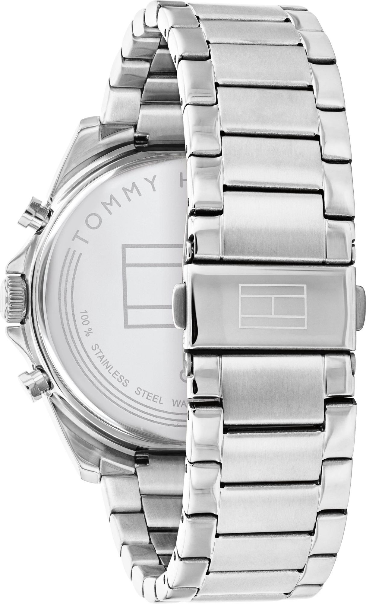Buy Tommy Hilfiger Mens Quartz Silver Stainless Steel Blue Dial 44mm Watch - 1710448 in Pakistan