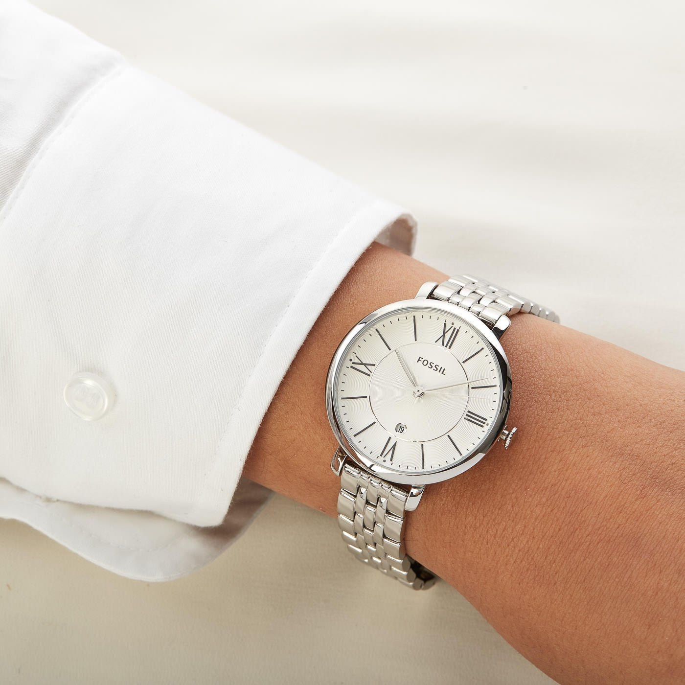Buy Jacqueline White Dial Silver Steel Strap Watch For Women in Pakistan