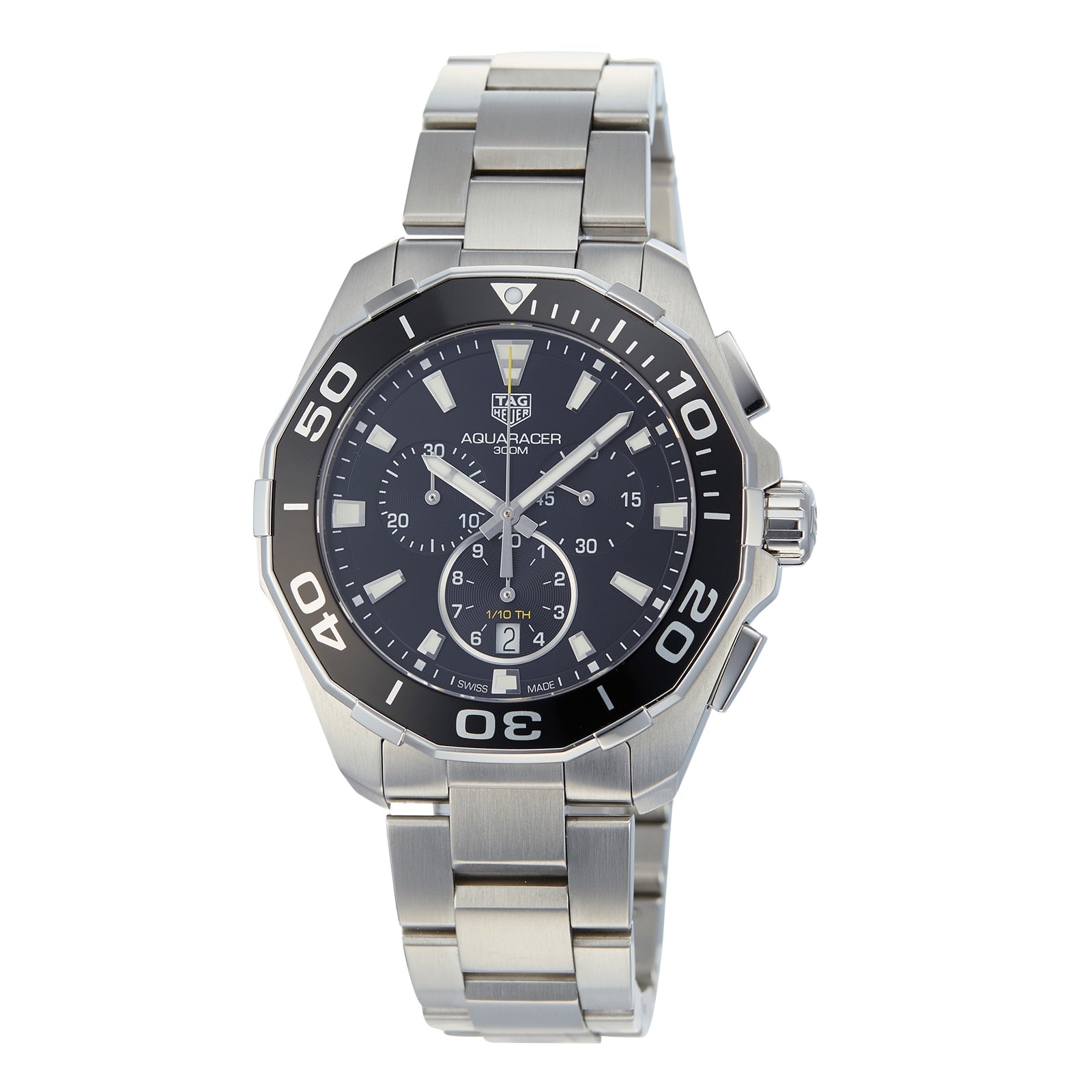 Buy Tag Heuer Aquaracer Black Dial Black Steel Strap Watch for Men - CAY111A.BA0927 in Pakistan