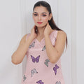 Buy Sajiero Silk Sleeveless Pj Suit - Dreamy Butterfly in Pakistan