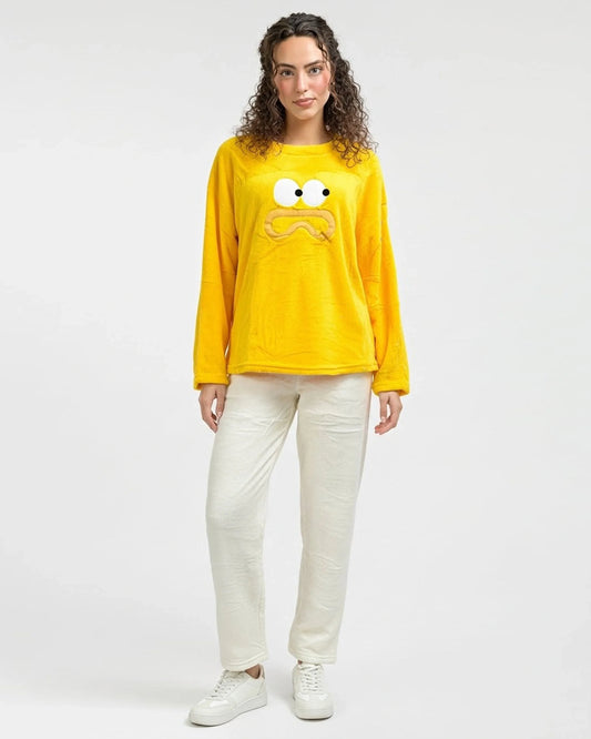 Buy Sajiero Fleece Pajama Suit - Sunny Face in Pakistan
