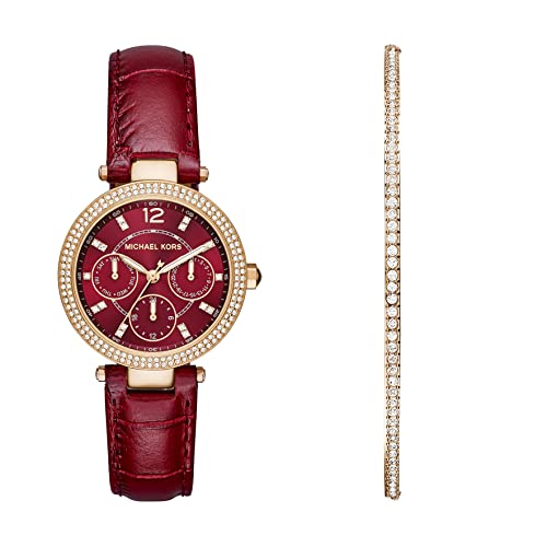 Buy Michael Kors Mini Parker Red Dial Red Leather Strap Ladies Watch - Mk6451 in Pakistan