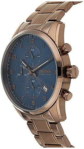 Buy Hugo Boss Mens Quartz Copper Stainless Steel Blue Dial 44mm Watch - 1513788 in Pakistan