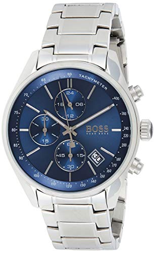 Buy Hugo Boss Mens Chronograph Quartz Stainless Steel Blue Dial 44mm Watch - 1513478 in Pakistan
