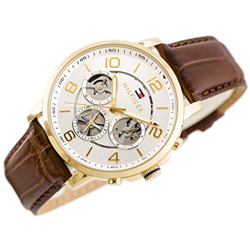 Buy Tommy Hilfiger Keagen Silver Dial Brown Leather Strap Watch for Men - 1791291 in Pakistan