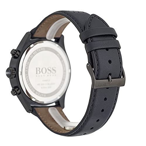 Buy Hugo Boss Mens Chronograph Quartz Leather Strap Black Dial 44mm Watch - 1513474 in Pakistan