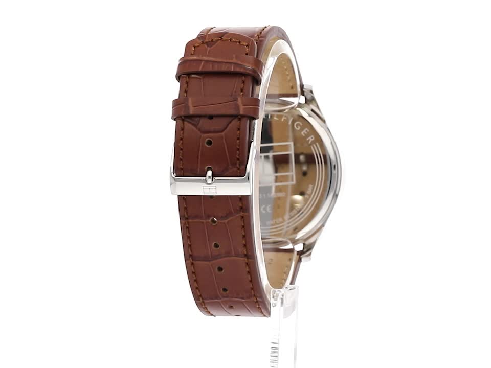 Buy Tommy Hilfiger Mens Quartz Leather Strap Grey Dial 44mm Watch - 1710422 in Pakistan