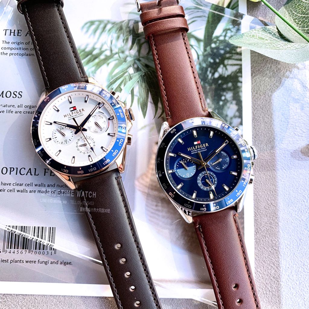 Buy Tommy Hilfiger Owen White Dial Brown Leather Strap Watch for Men - 1791966 in Pakistan