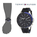 Buy Tommy Hilfiger Mens Quartz Silicone Strap Black Dial 46mm Watch - 1791724 in Pakistan