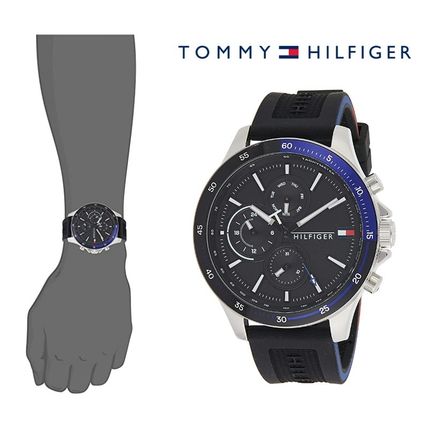 Buy Tommy Hilfiger Mens Quartz Silicone Strap Black Dial 46mm Watch - 1791724 in Pakistan