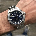 Buy Tag Heuer Aquaracer Blue Dial Silver Steel Strap Watch for Men - WAY2012.BA0927 in Pakistan