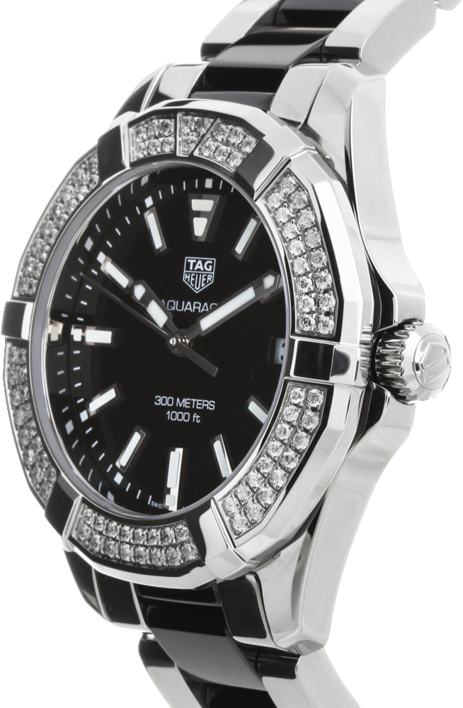 Buy Tag Heuer Aquaracer Lady 300M Black Dial with Diamonds Two Tone Steel Strap Watch for Women - WAY131E.BA0913 in Pakistan