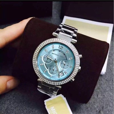 Buy Michael Kors Parker Blue Dial Silver Stainless Steel Ladies Watch - Mk6104 in Pakistan