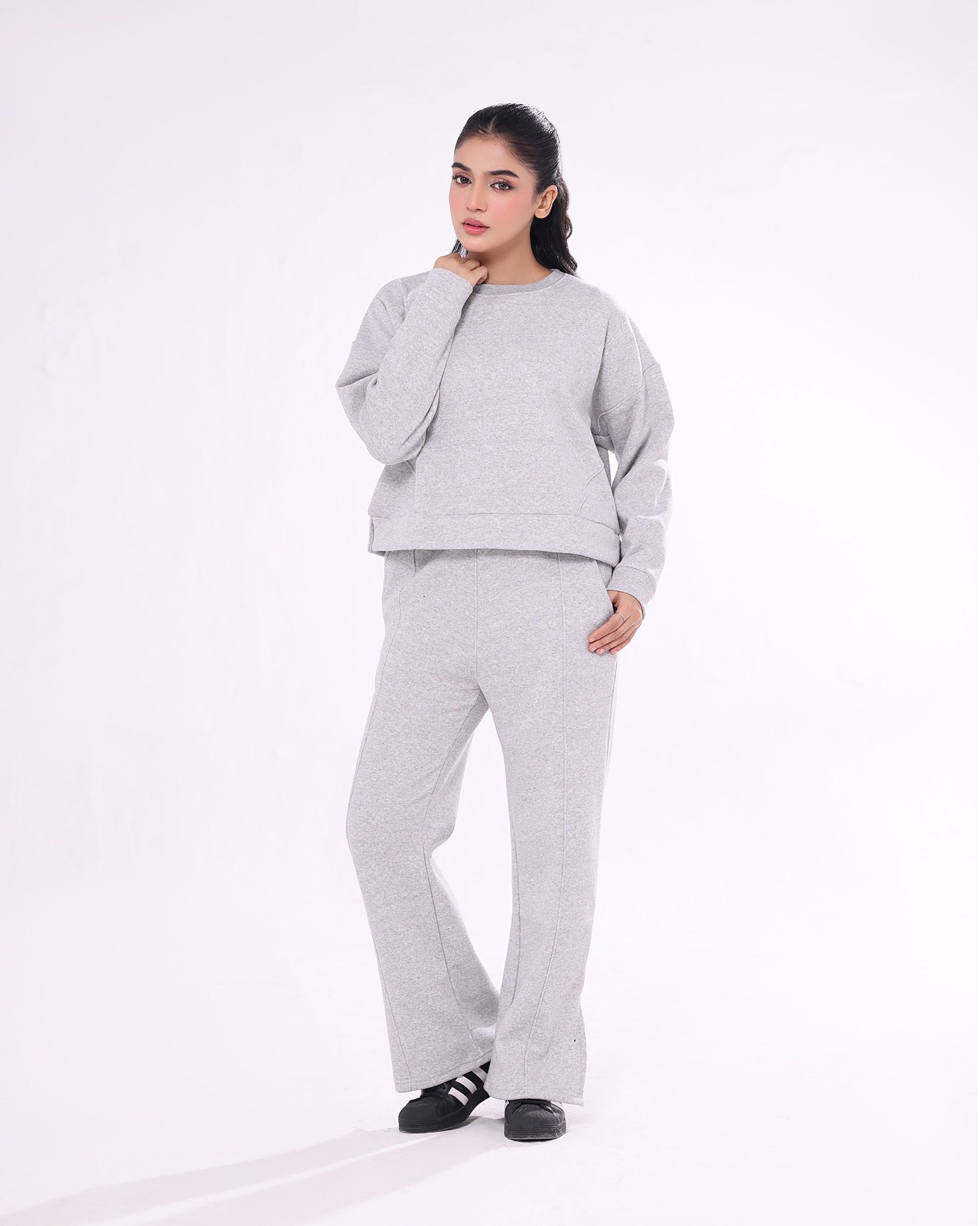 Buy Sajiero Fleece Tracksuit – Warm Set - Grey in Pakistan