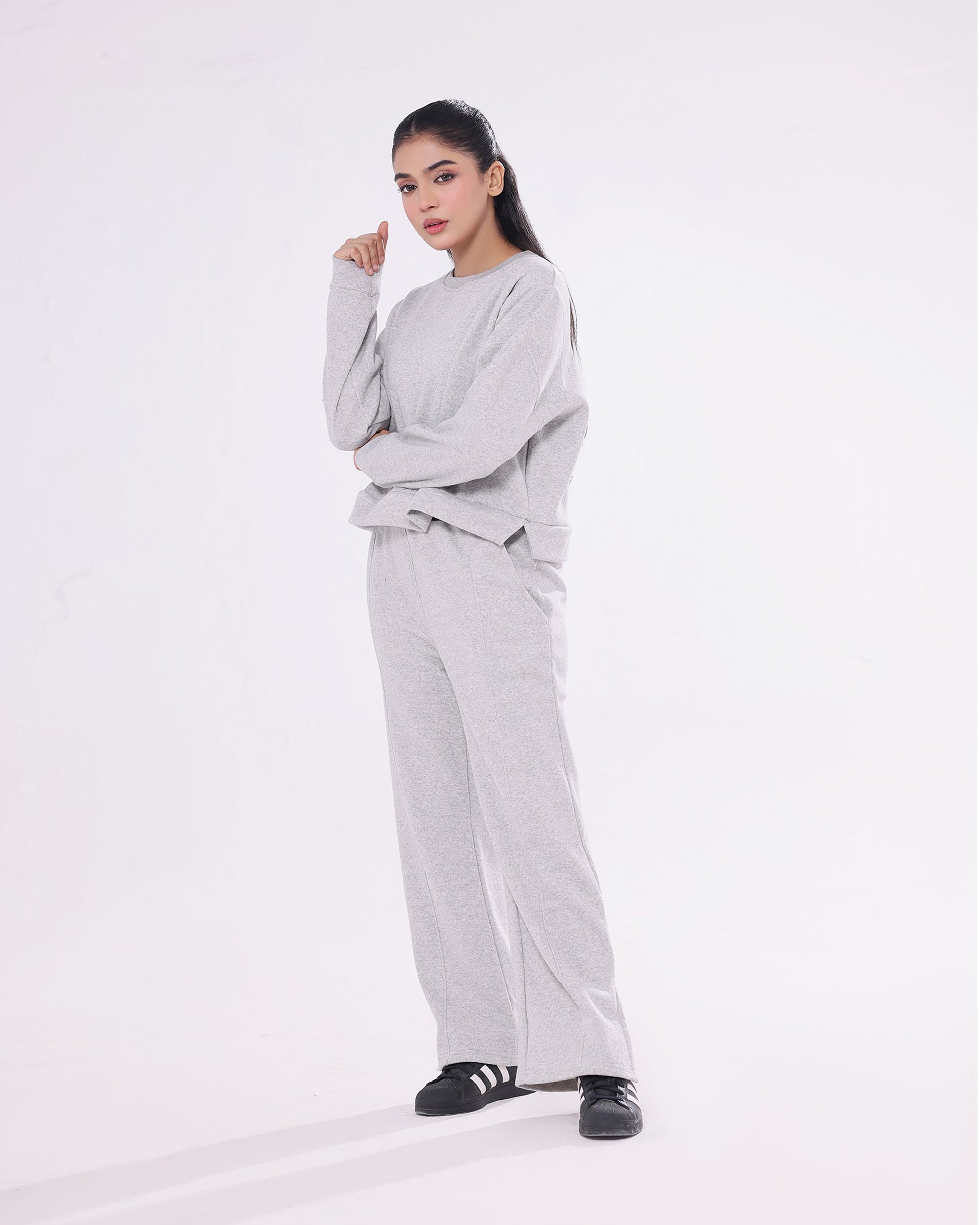 Buy Sajiero Fleece Tracksuit – Warm Set - Grey in Pakistan