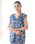 Buy Sajiero Silk PJ Set with Scrunchies - Flora Vee in Pakistan