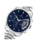 Buy Tommy Hilfiger Mens Quartz Silver Stainless Steel Blue Dial 44mm Watch - 1710448 in Pakistan