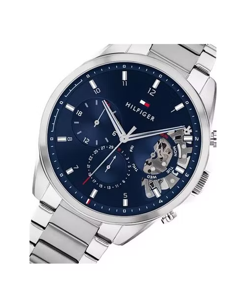 Buy Tommy Hilfiger Mens Quartz Silver Stainless Steel Blue Dial 44mm Watch - 1710448 in Pakistan