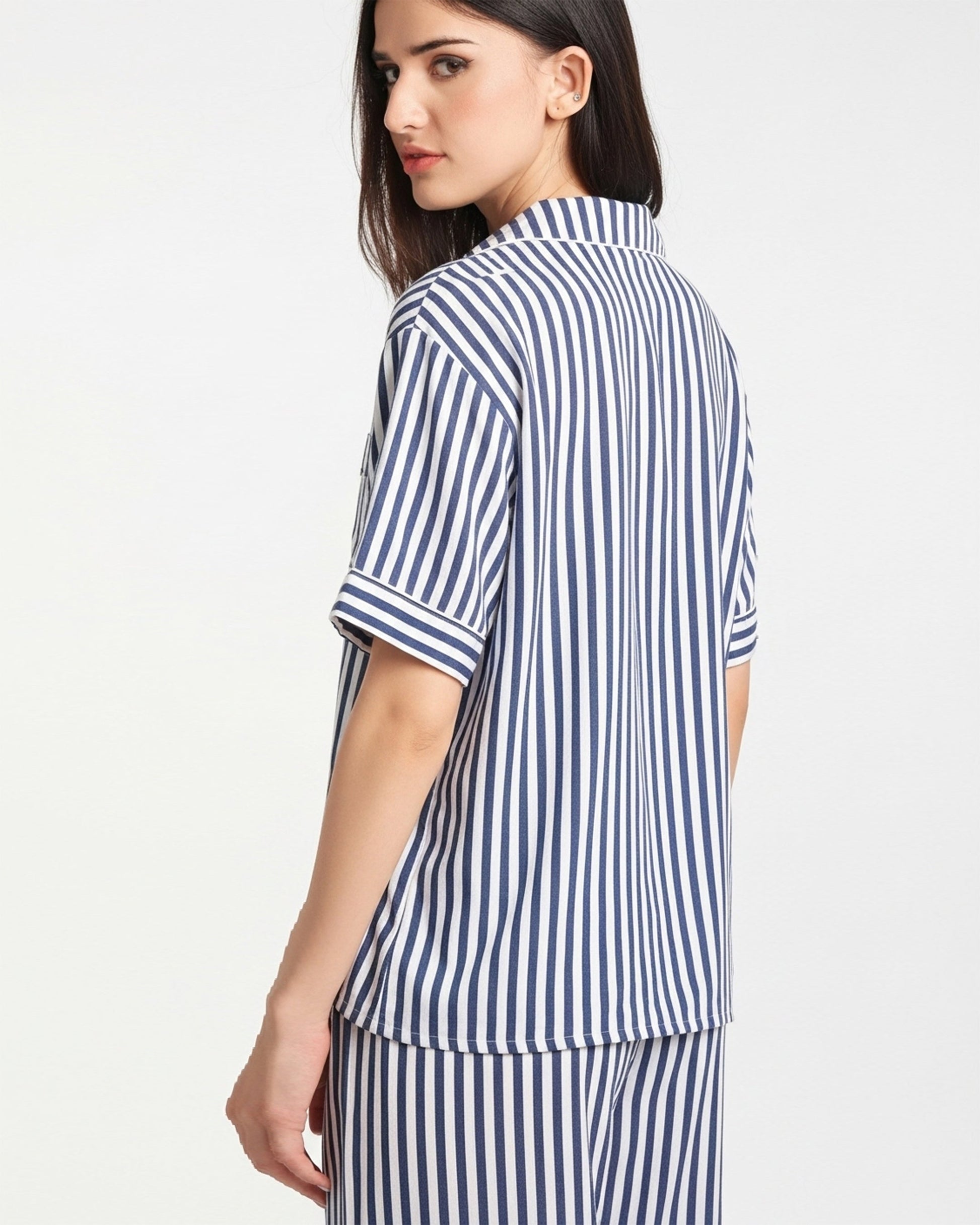 Buy Sajiero Linen Pajama Suit - Urban Stripes in Pakistan