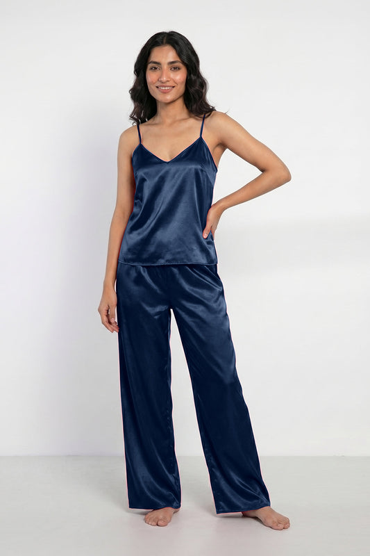 Buy Summer Cami Silk Sleeveless - Navy Blue in Pakistan
