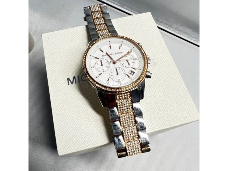Buy Michael Kors Ritz Chronograph Quartz Crystal Silver Dial Ladies Watch - Mk6651 in Pakistan