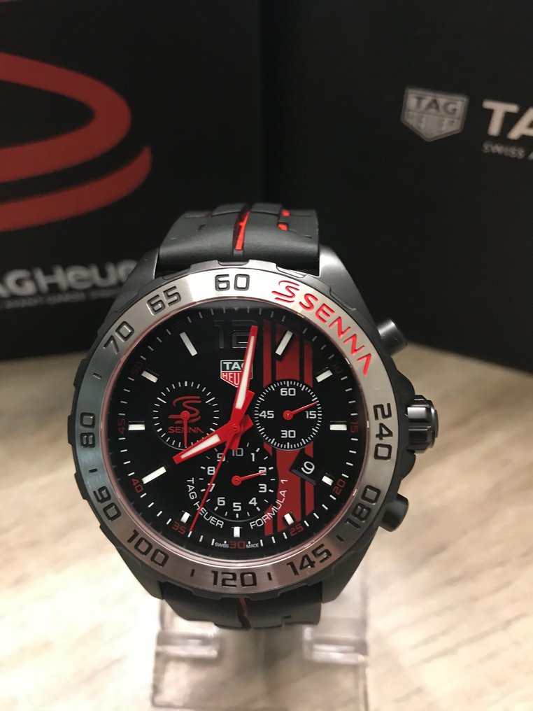 Buy Tag Heuer Formula 1 Ayrton Senna Special Edition Black Dial Black Rubber Strap Watch for Men - CAZ1019.FT8027 in Pakistan