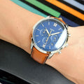 Buy Fossil Men's Chronograph Quartz Brown Leather Strap Blue Dial 44mm Watch FS5453 in Pakistan