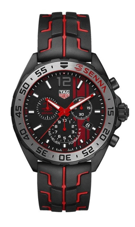 Buy Tag Heuer Formula 1 Ayrton Senna Special Edition Black Dial Black Rubber Strap Watch for Men - CAZ1019.FT8027 in Pakistan