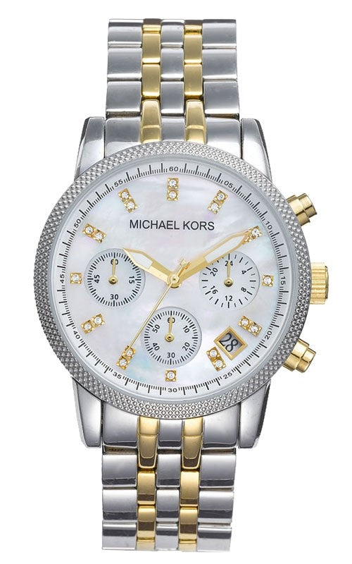 Buy Michael Kors Jet Set Chronograph White Dial Two-tone Strap Ladies Watch - Mk5057 in Pakistan