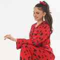 Buy Sajiero Cherry Linen Pajama Suit with Scrunchie in Pakistan
