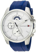 Buy Tommy Hilfiger Mens Quartz Blue Silicone Strap White Dial 46mm Watch - 1791349 in Pakistan
