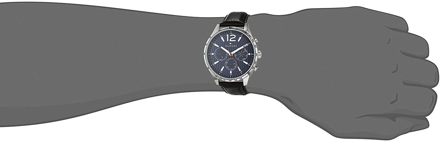 Buy Tommy Hilfiger Mens Quartz Leather Strap Blue Dial 44mm Watch - 1791468 in Pakistan