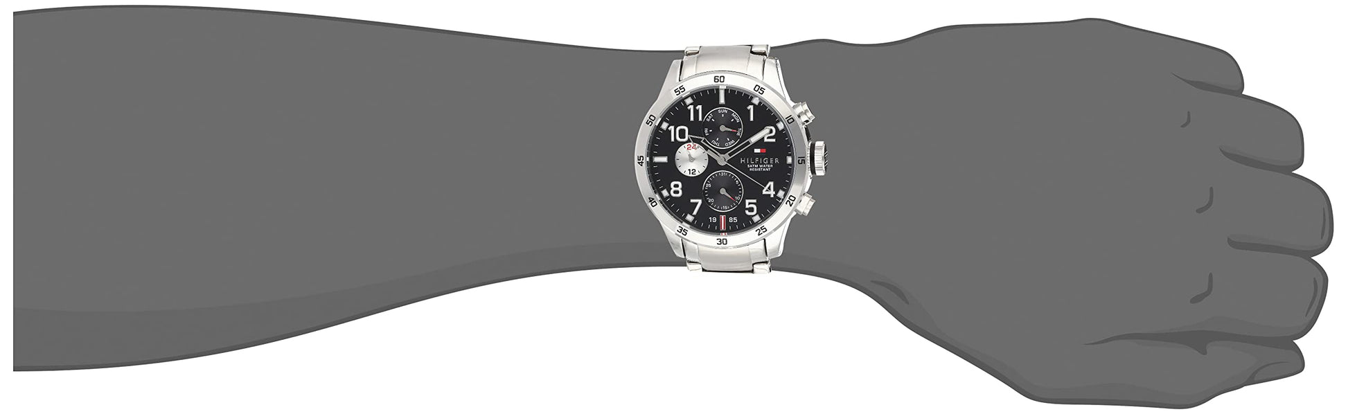 Buy Tommy Hilfiger Mens Quartz Stainless Steel Black Dial 46mm Watch - 1791141 in Pakistan
