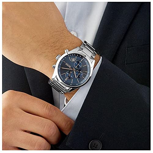 Buy Hugo Boss Mens Chronograph Quartz Stainless Steel Blue Dial 44mm Watch - 1513478 in Pakistan
