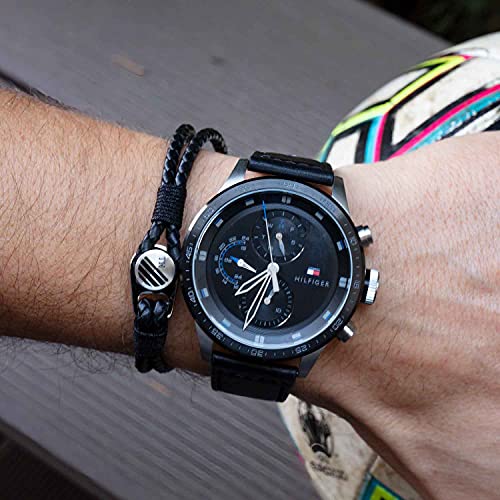 Buy Tommy Hilfiger Mens Quartz Leather Strap Black Dial 46mm Watch - 1791810 in Pakistan