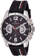 Buy Tommy Hilfiger Mens Quartz Silicone Strap Black Dial 46mm Watch - 1791473 in Pakistan