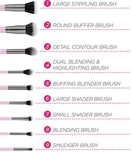 Buy BH Cosmetics Mrs Bella 9 Piece Brush Set With a Brush Holder in Pakistan