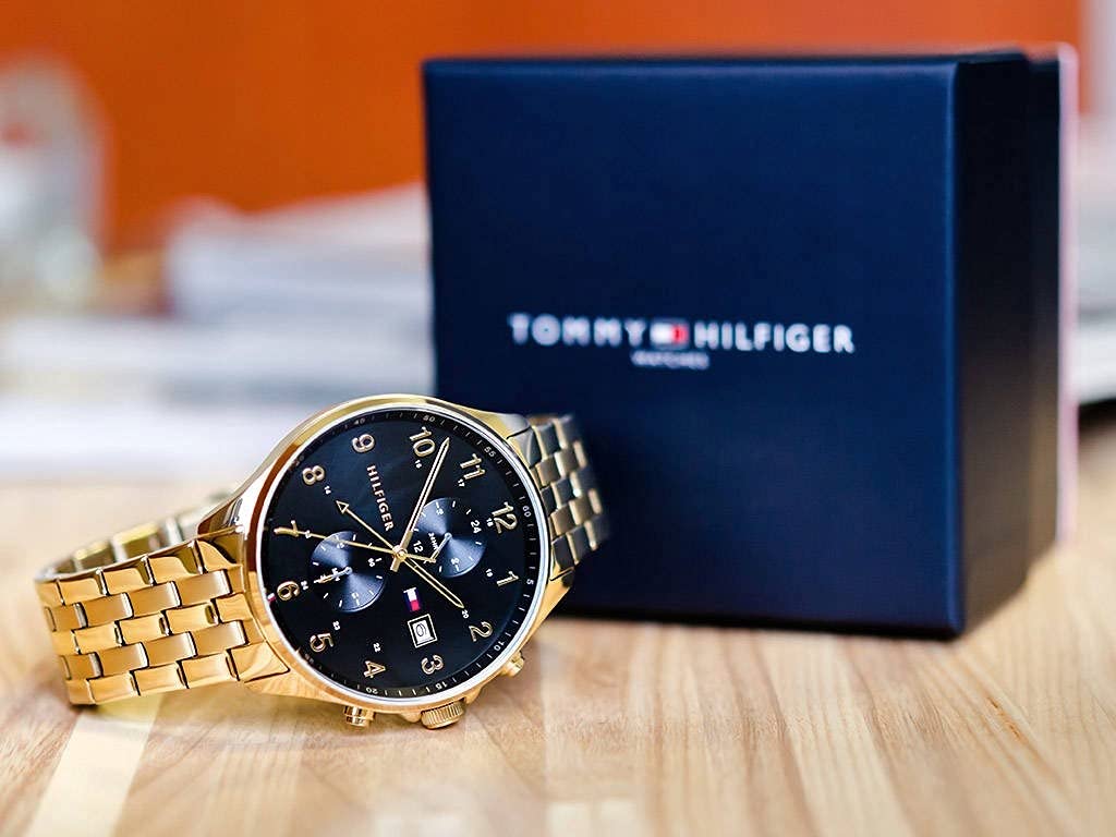 Buy Tommy Hilfiger Mens Quartz Gold Stainless Steel Black Dial 44mm Watch - 1791708 in Pakistan