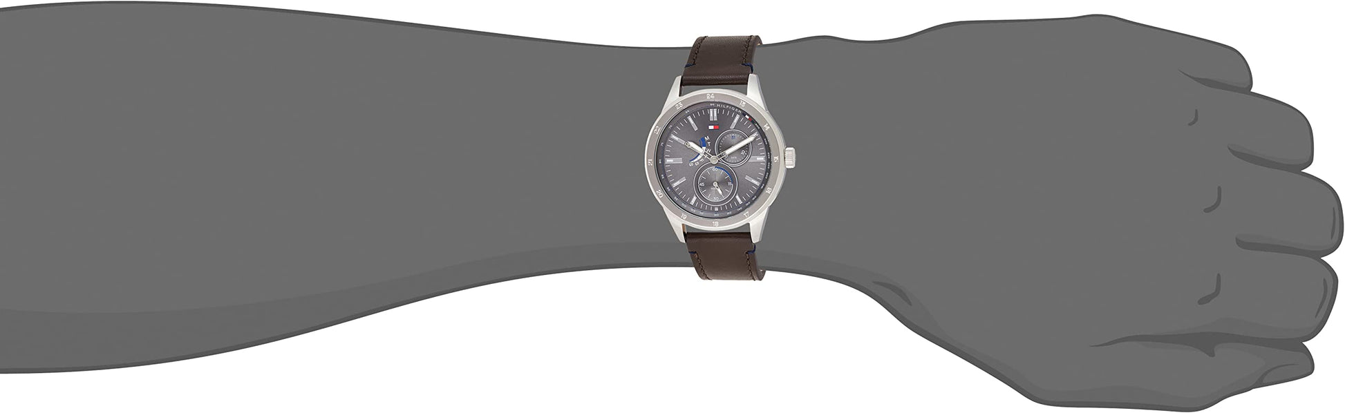 Buy Tommy Hilfiger Austin Grey Dial Brown Leather Strap Watch for Men - 1791637 in Pakistan