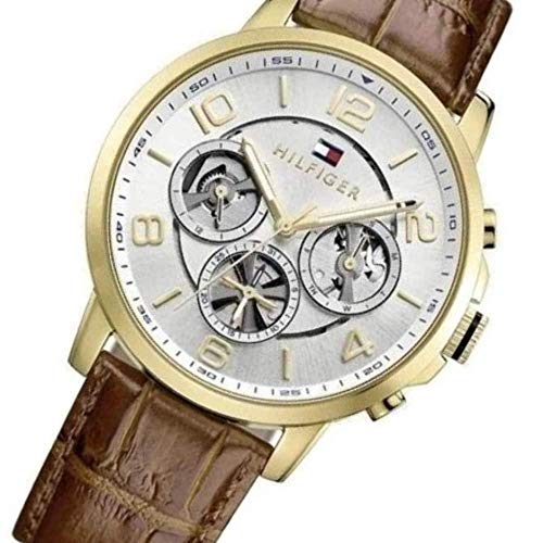 Buy Tommy Hilfiger Keagen Silver Dial Brown Leather Strap Watch for Men - 1791291 in Pakistan