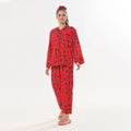 Buy Sajiero Cherry Linen Pajama Suit with Scrunchie in Pakistan