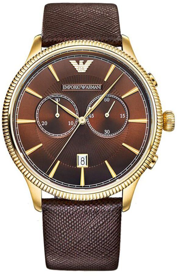 Buy Emporio Armani Classic Chronograph Brown Dial Brown Leather Strap Watch for Men - AR1793 in Pakistan