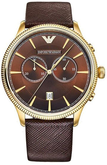 Buy Emporio Armani Classic Chronograph Brown Dial Brown Leather Strap Watch for Men - AR1793 in Pakistan