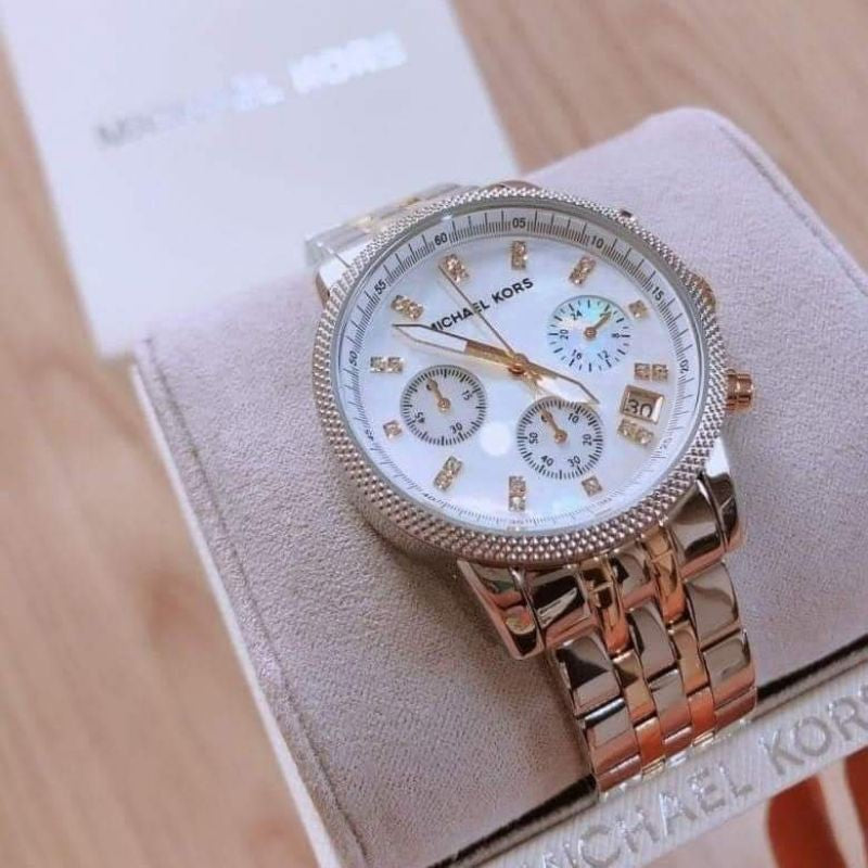 Buy Michael Kors Jet Set Chronograph White Dial Two-tone Strap Ladies Watch - Mk5057 in Pakistan