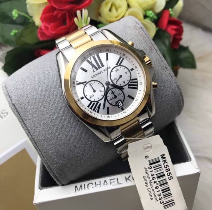 Buy Michael Kors Womens Quartz Two-tone Stainless Steel Silver Dial 39mm Watch - Mk5855 in Pakistan