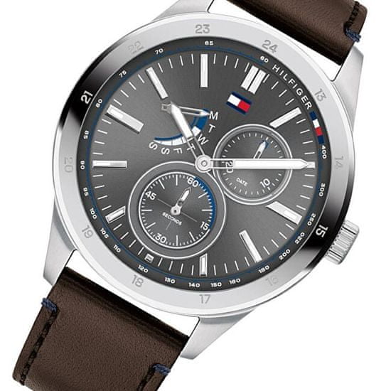 Buy Tommy Hilfiger Austin Grey Dial Brown Leather Strap Watch for Men - 1791637 in Pakistan