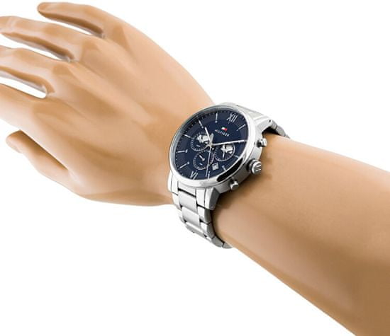 Buy Tommy Hilfiger Evan Blue Dial Silver Steel Strap Watch for Men - 1710409 in Pakistan