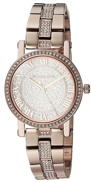 Buy Michael Kors Petite Norie Diamonds Dial Rose Gold Strap Watch for Women - Mk3776 in Pakistan