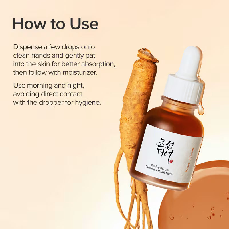 Buy Beauty of Joseon Revive Serum with Ginseng & Snail Mucin - Scar Treatment & Anti-Aging | 30ml in Pakistan